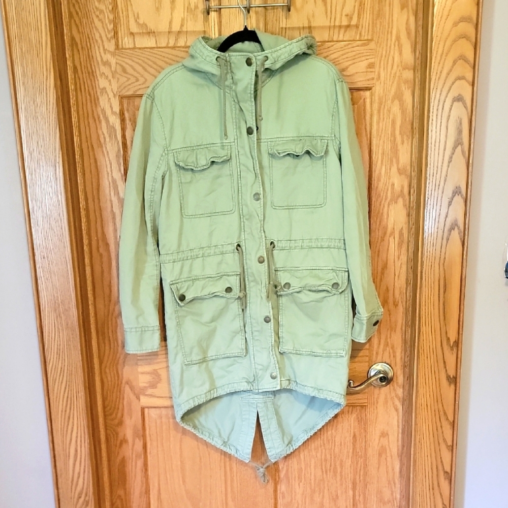 Abercrombie & Fitch Long Green Lightweight Jacket
